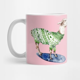 Llama in Green Sweater Mug